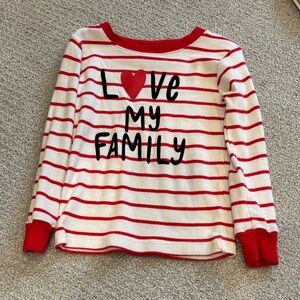 Carter's Red & White Striped 'Love My Family' Pajama Top